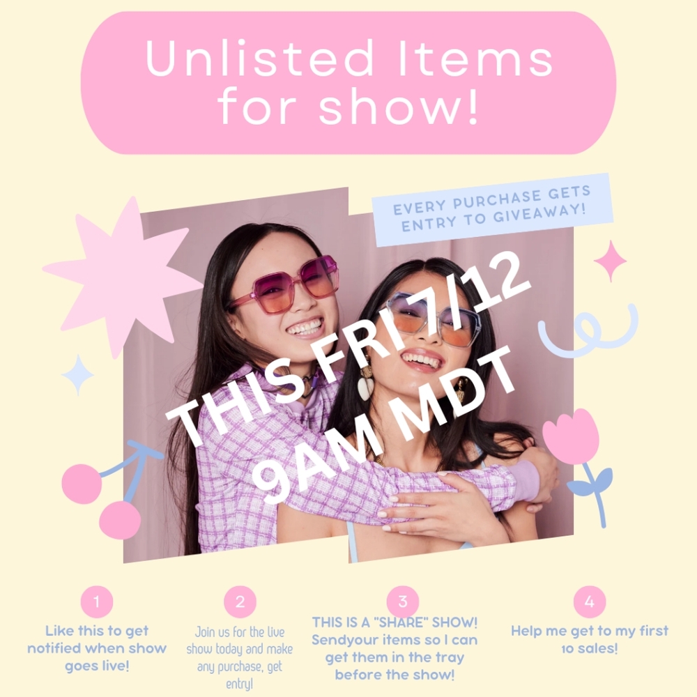 Unlisted Item To be Sold in Posh show